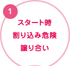 1. スタート時　割り込み危険　譲り合い